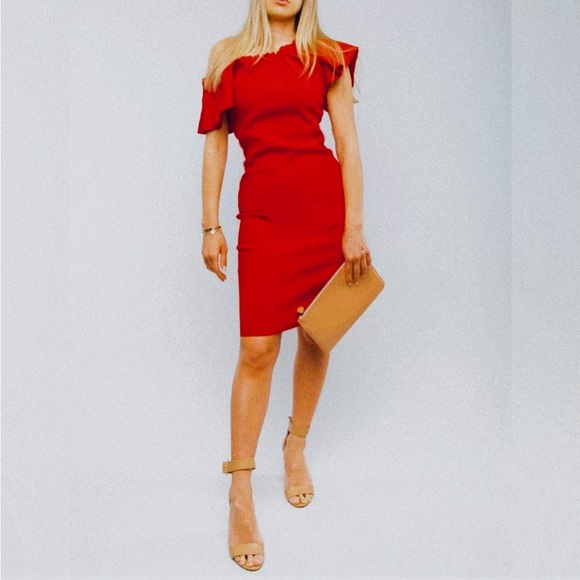 Lanvin Linen Ruffled Off Shoulder Dress.size 36. - Picture 13 of 13